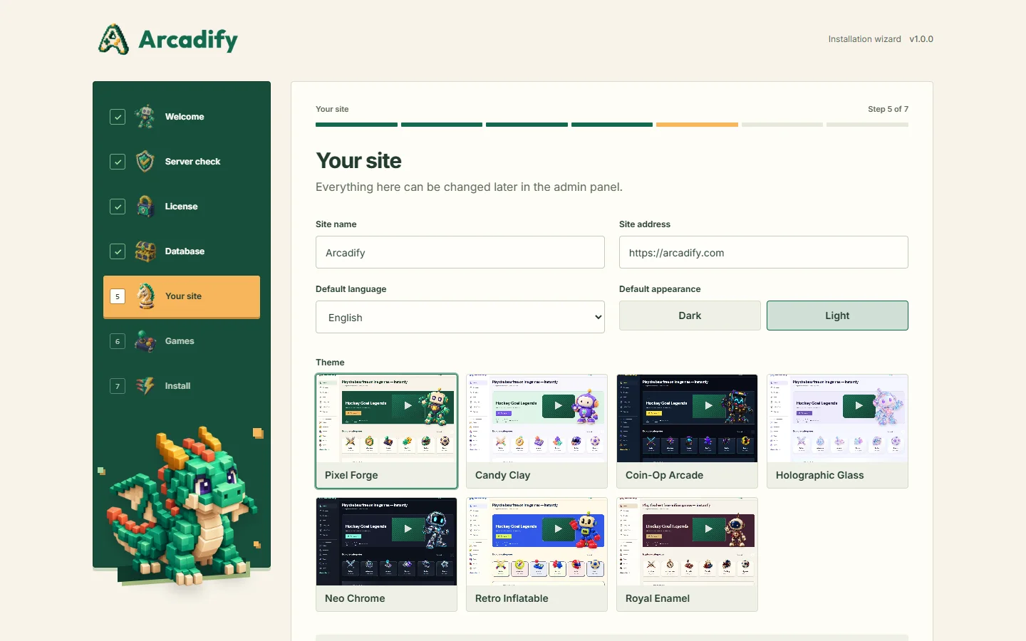 Installer site step